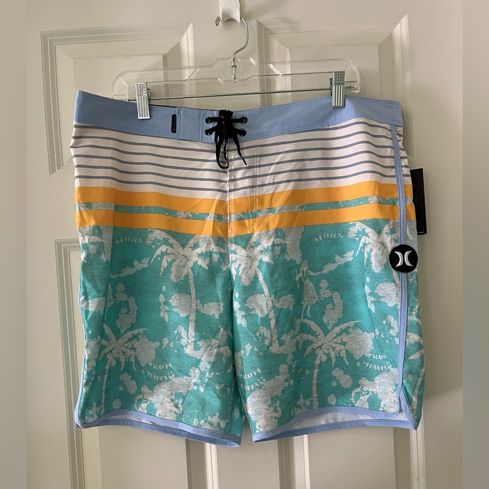 NWT Hurley Men's Phantom Aloha Twist 18" Boardshorts Swim Trunks Tropical 36